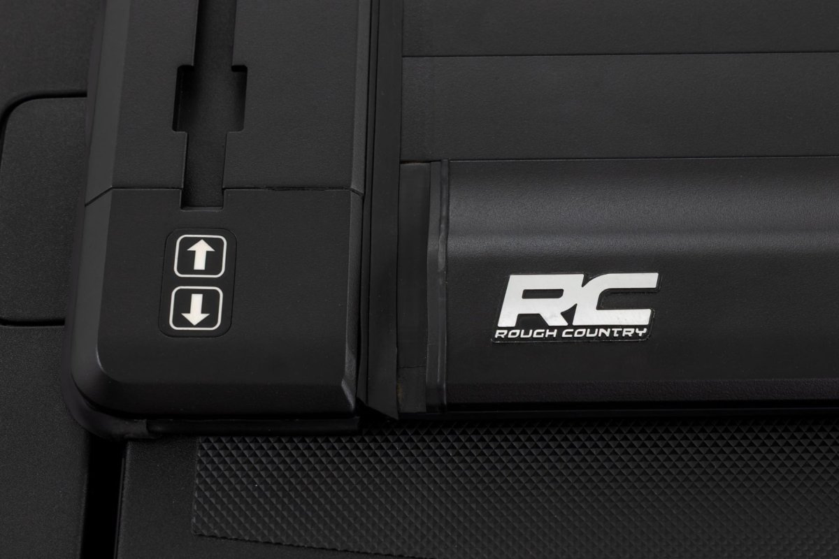 Ford F-150 Powered Retractable Bed Cover - Rough Country - Matte Black - '15-'26